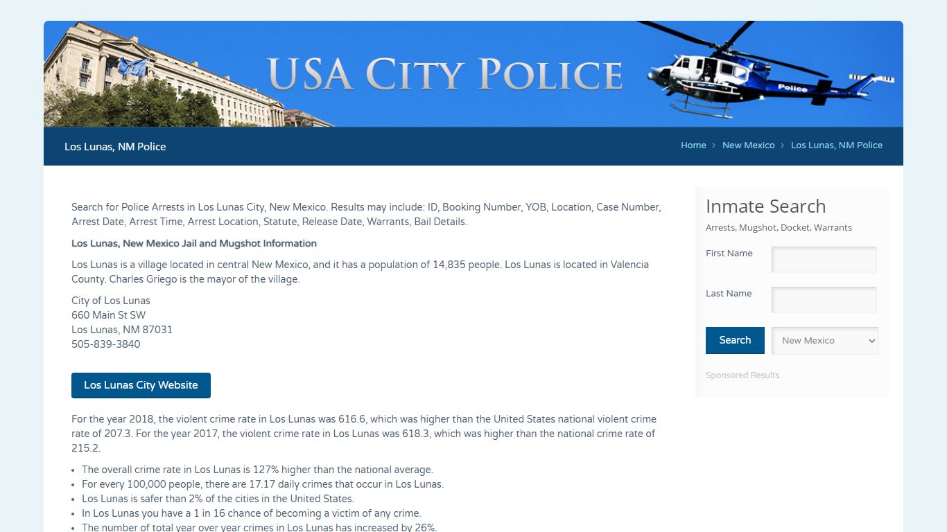 Los Lunas, NM Police | Jail Records